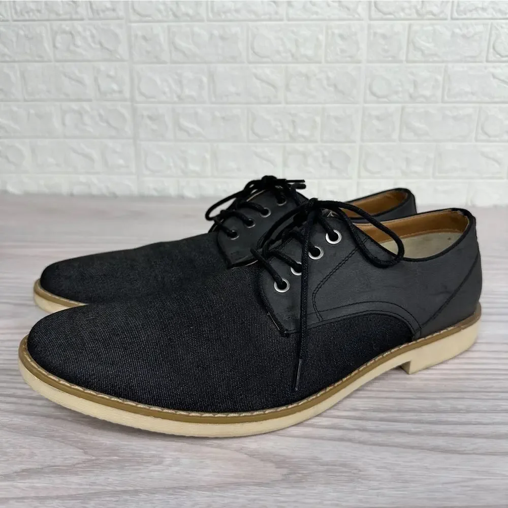 Parker & Sky Dress Shoes Lace Up Oxfords Mens US 10.5 Blue/Gray Denim Round Toe